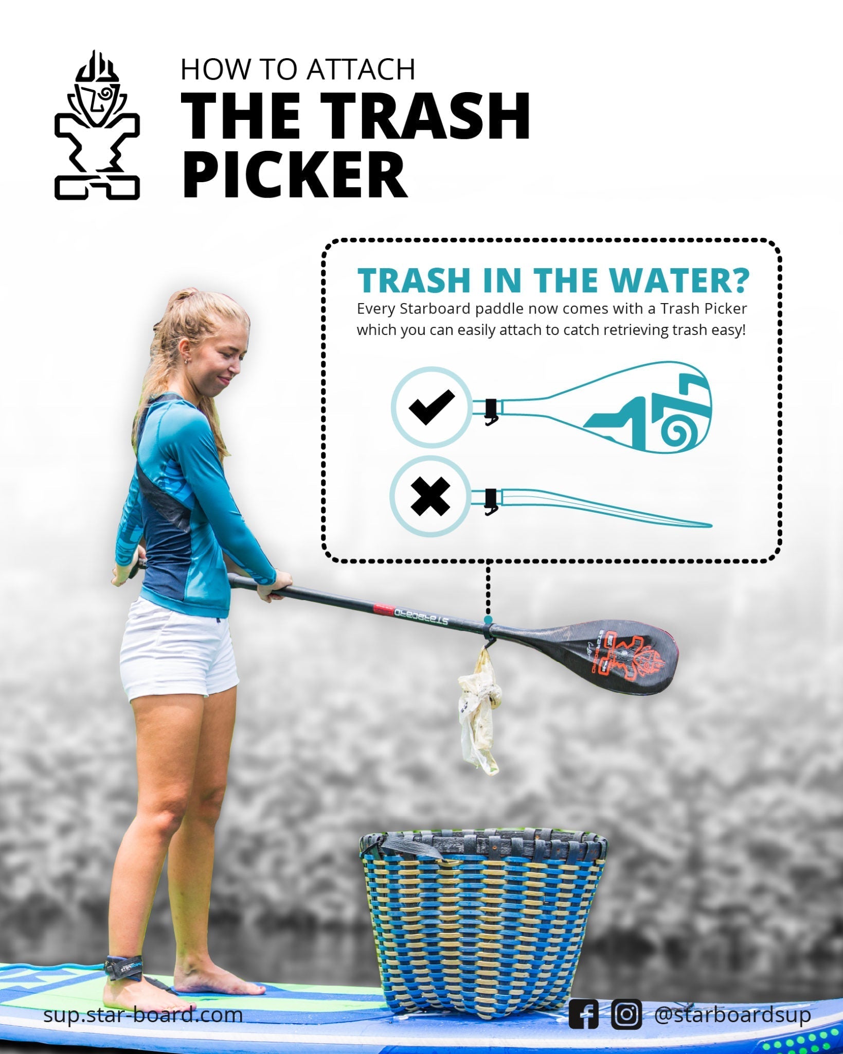 How to Attach the Trash Picker to Your Paddle
