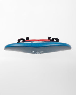 Blue and red GO-Fly Windfoil Board inflatable pool float with black handles