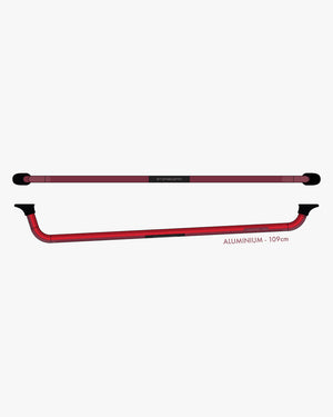 Red aluminum grab bar on Pistol Grip starboard wing boom