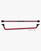 Red carbon fiber ski poles with pistol grip Starboard Wing Boom design